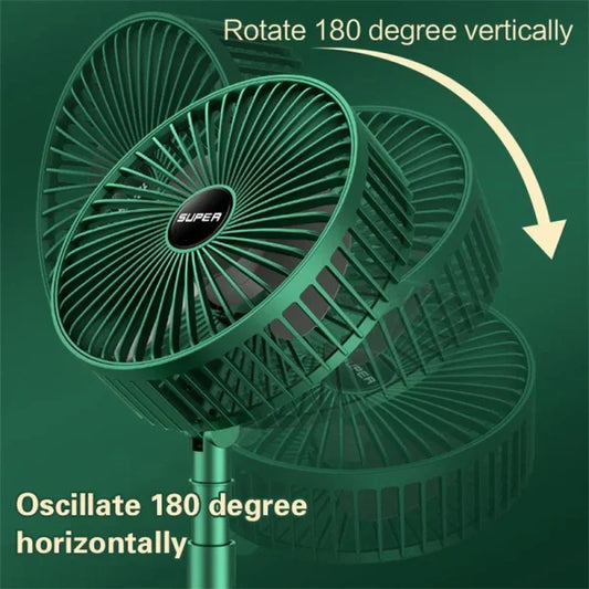 Rechargeable Portable Telescopic Folding Table Fan – 3-Speed Adjustable Desk Fan