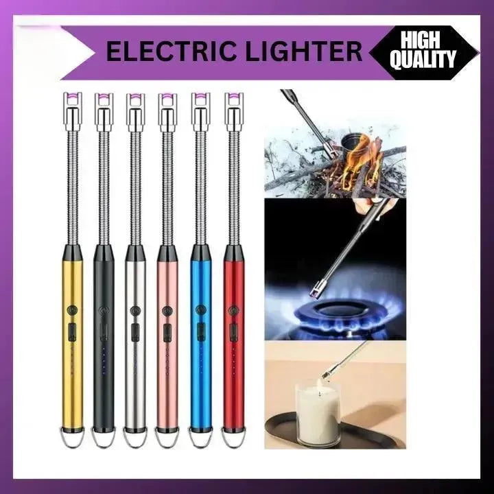 USB Rechargeable Electric Arc BBQ Lighter Windproof Flameless Plasma